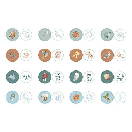 set 16 timbrini Forest Friends