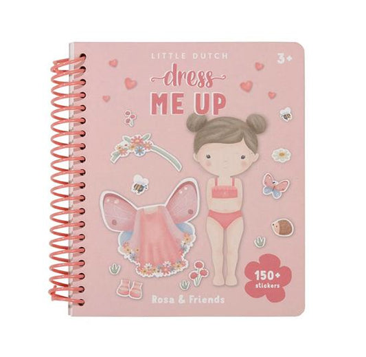 Little Dutch - Libro Dress Me Up Rosa & Friends - con Stickers