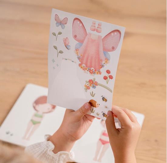 Little Dutch - Libro Dress Me Up Rosa & Friends - con Stickers
