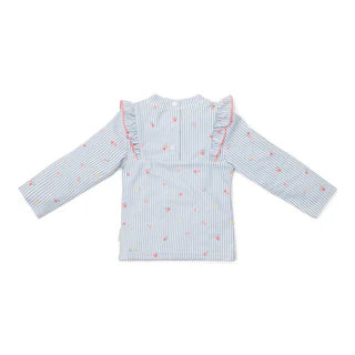 Maglietta da bagno a manica lunga - Blu- Sunny Flowers - Little Dutch