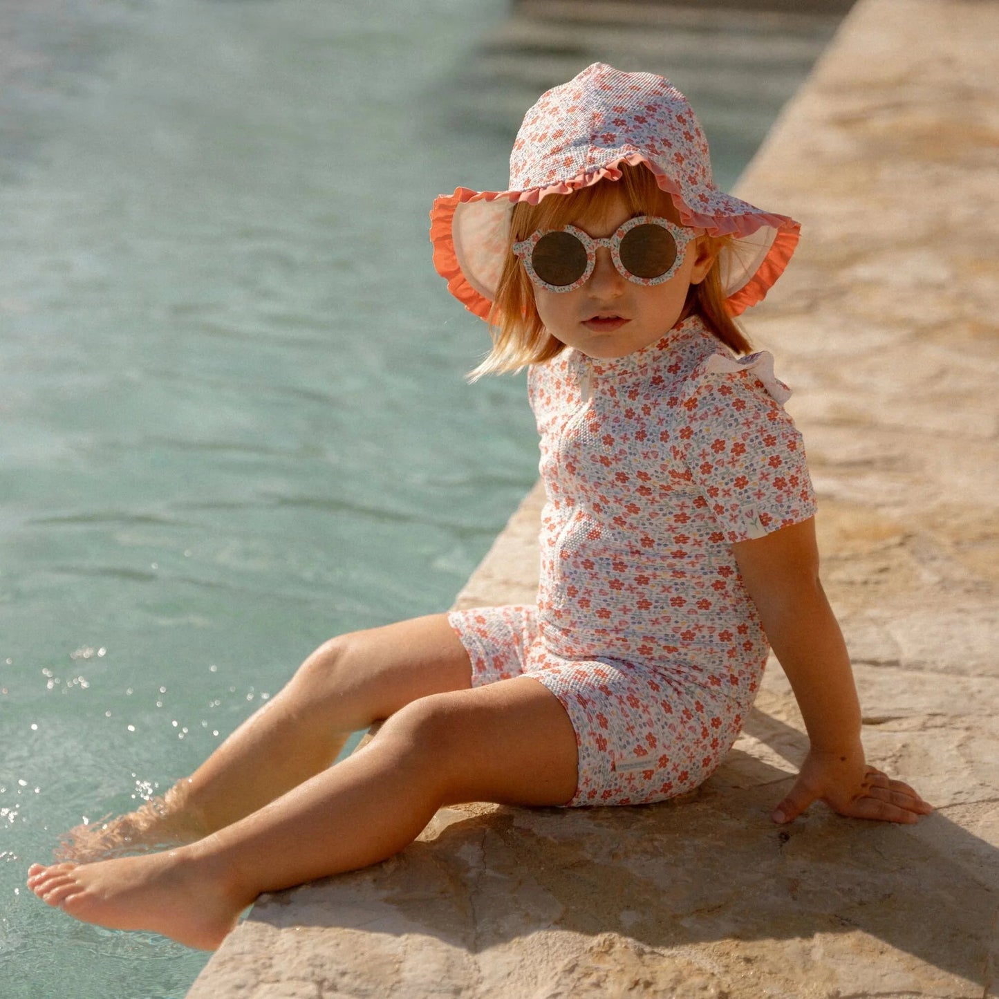 Quapi-Cappello da sole -Multicolore - Sunny Flowers -Little Dutch