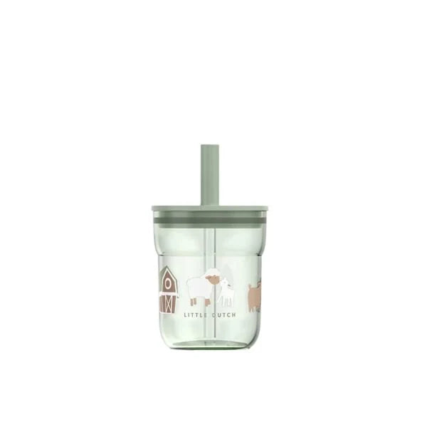 Bicchiere 250 ml con cannuccia Little Farm