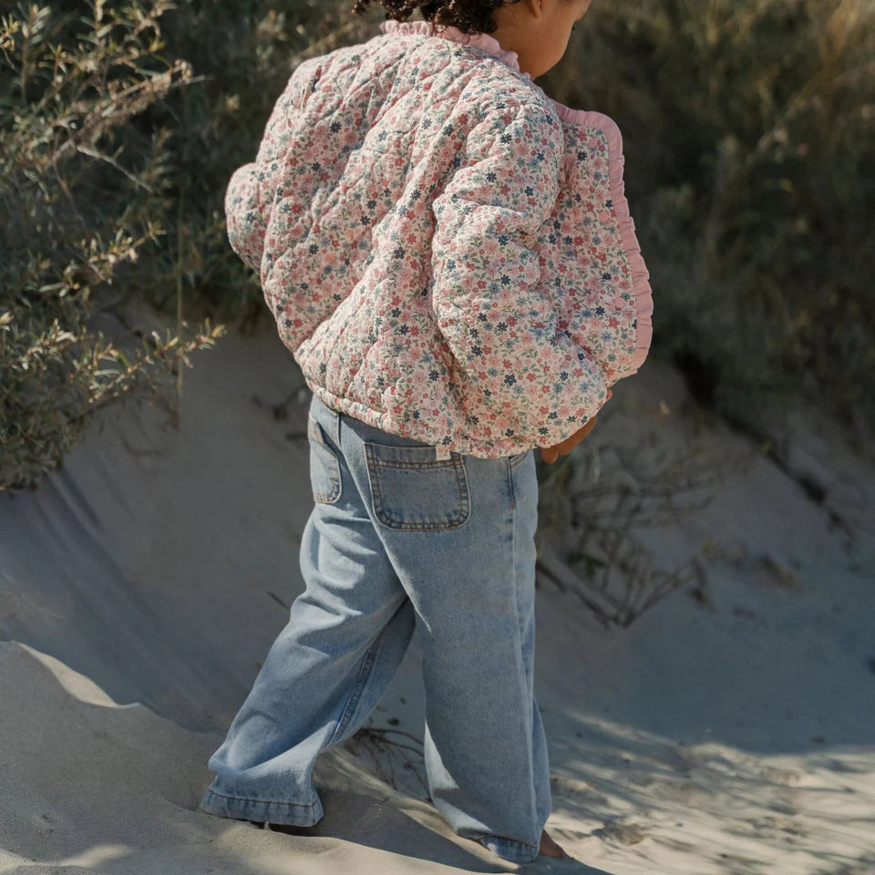 Jeans estivi con cintura floreale Cintura - Blu