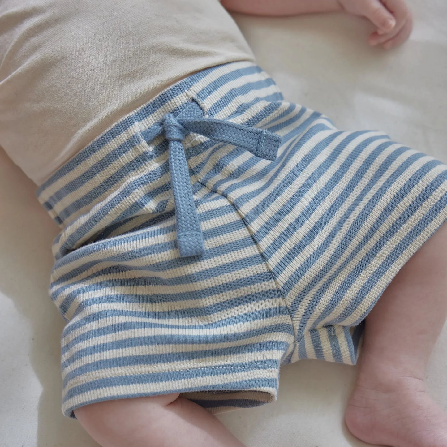 PAPPA Palu newborn baby body and shorts set with striped pattern in forest and fairy garden print by Liste Nascita.