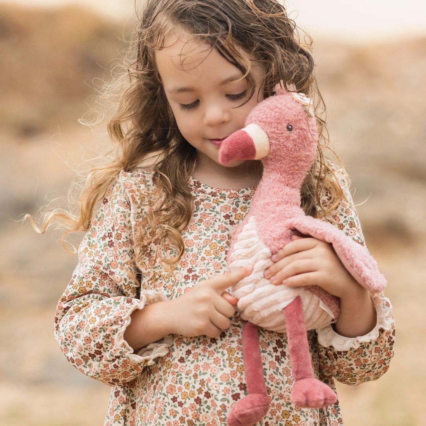 Amici del safari - Peluche fenicottero - Rosa - 35 cm