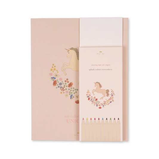Konges Sløjd® Libro da colorare con le matite colorate Unicorn