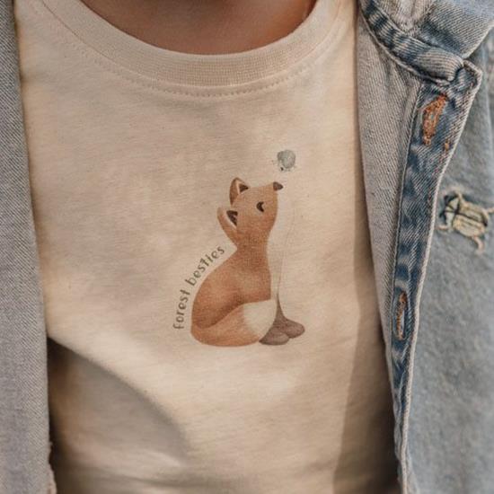 T-shirt mainche corte volpe - Little Dutch