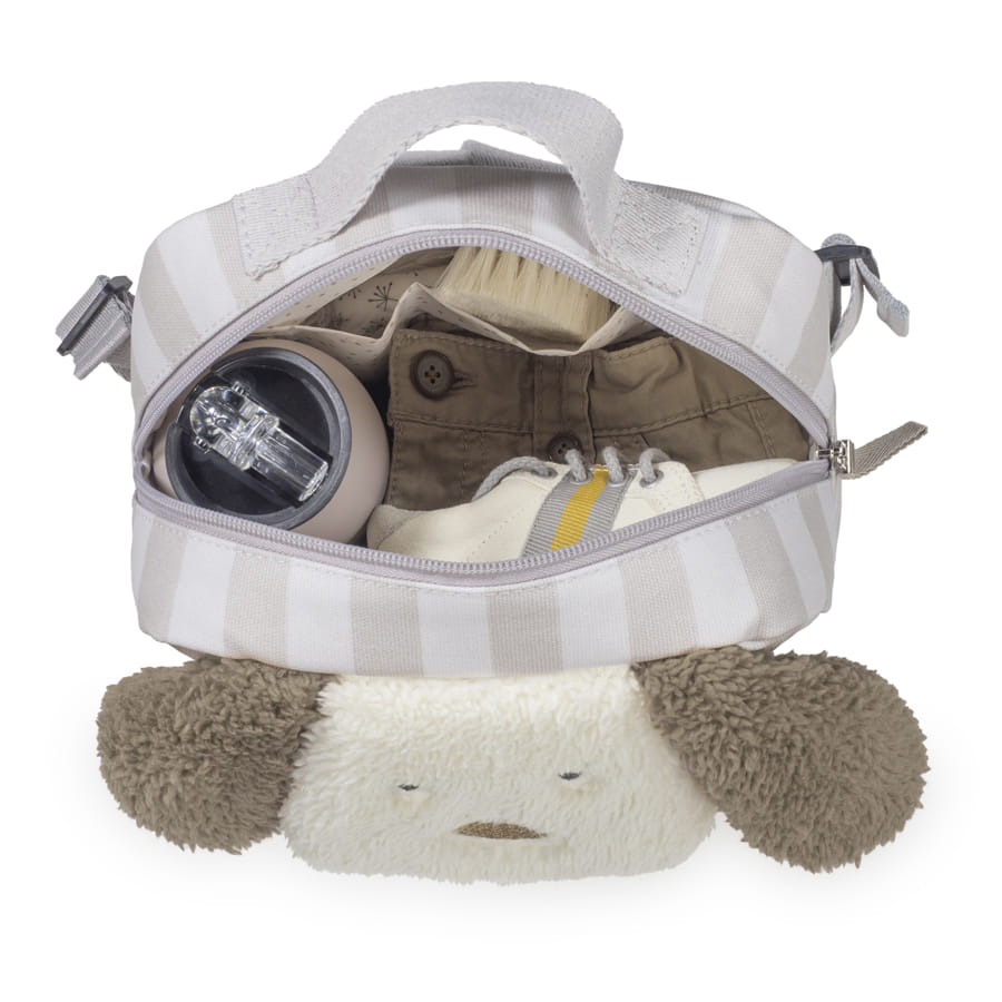 Zainetto con cane in peluche a righe- Walking mum