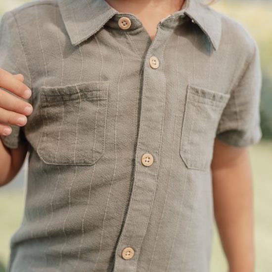 Camicia maniche corte Verde Foresta - Little Dutch