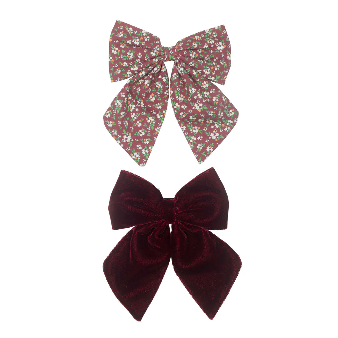 MIMI & LULA - AGNES OVERSIZE BOW PACK-BURGUNDY