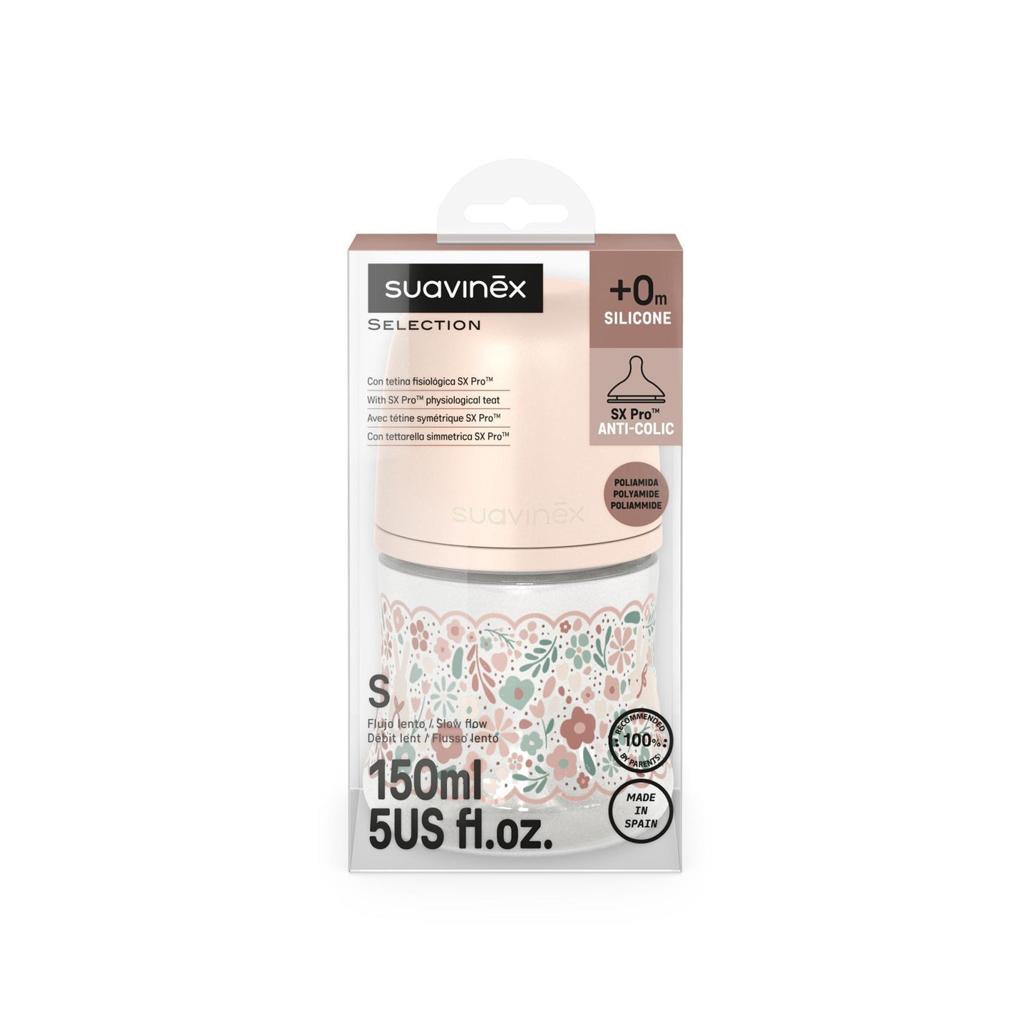 Suavinex Biberon Wonderland Liberty 150 ml Rosa