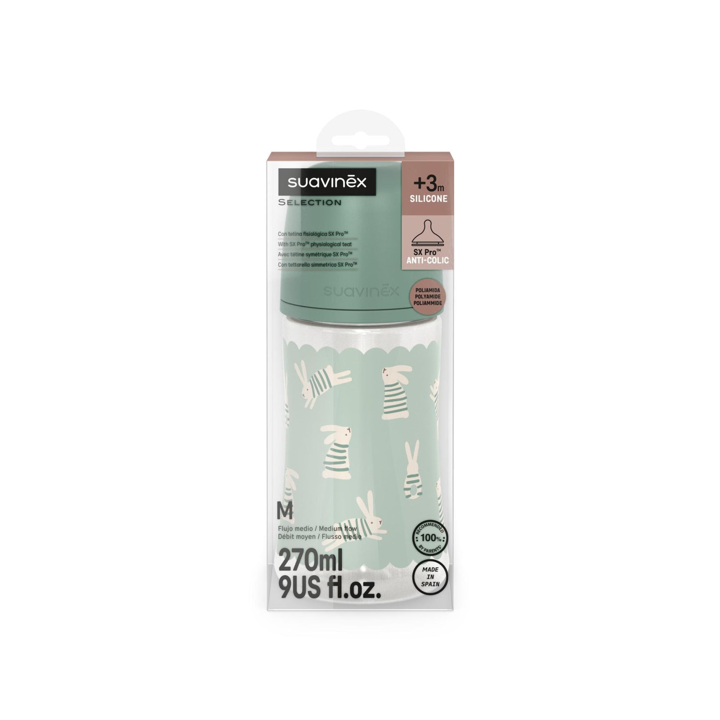 Suavinex Biberon Wonderland Liberty 270 ml Verde