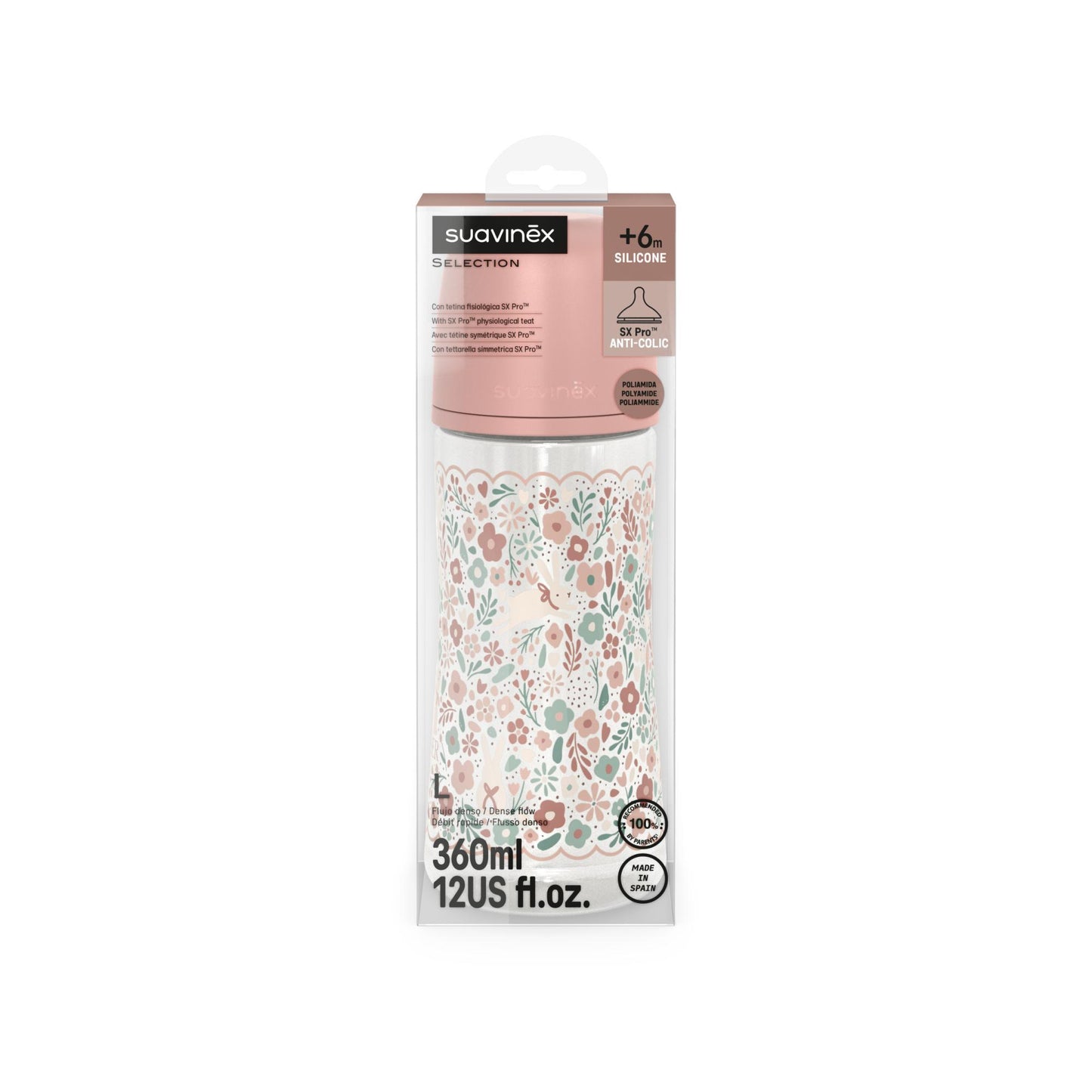 Suavinex Biberon Wonderland Libertuy 360 ml Rosa
