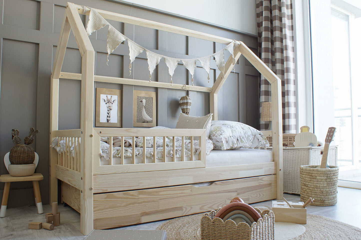 Bed Pioli Plus 190x90 legno naturale (spedizione veloce)