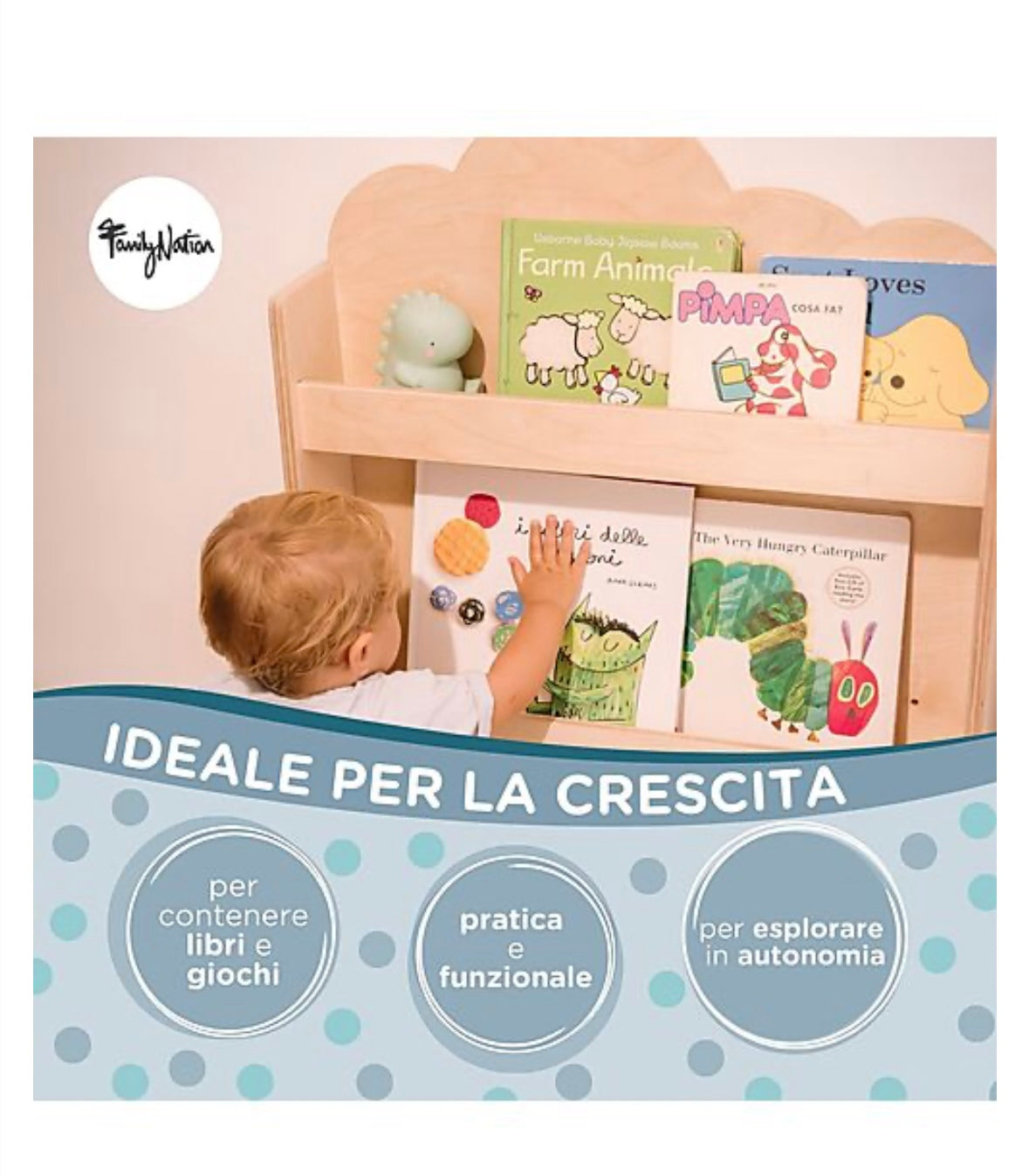 Libreria Frontale Montessoriana - legno di betulla - Natural