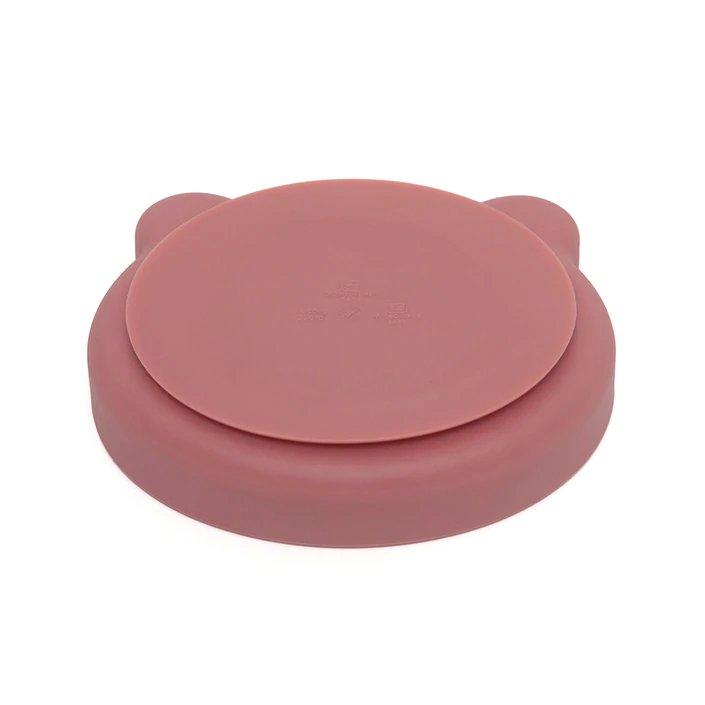 Piatto Silicone con Ventosa Bear Mahogany Rose