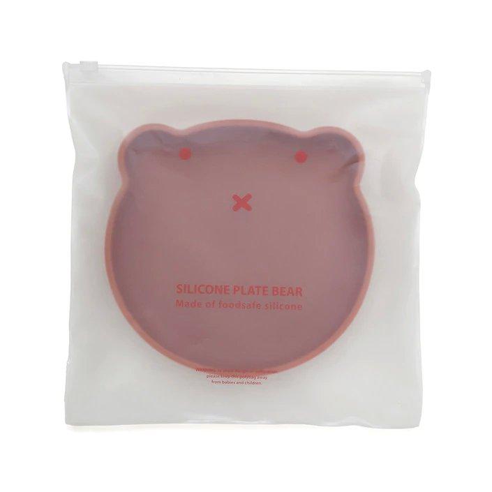 Piatto Silicone con Ventosa Bear Mahogany Rose