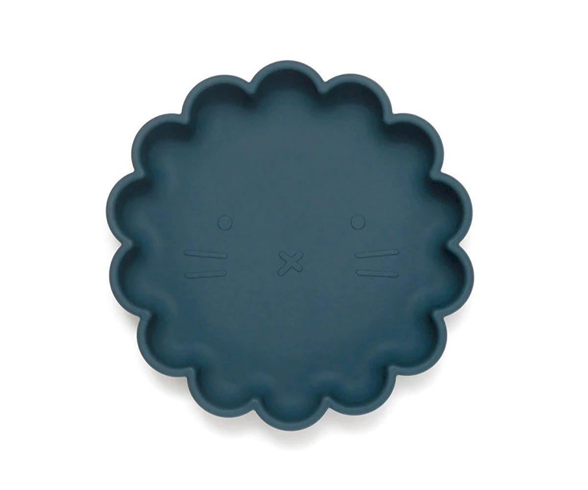Piatto Silicone con Ventosa Lion Balsam Blue
