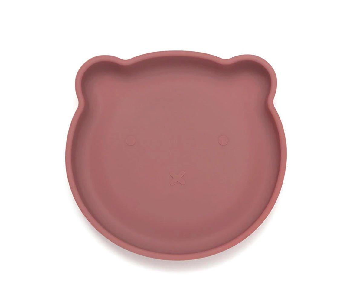 Piatto Silicone con Ventosa Bear Mahogany Rose