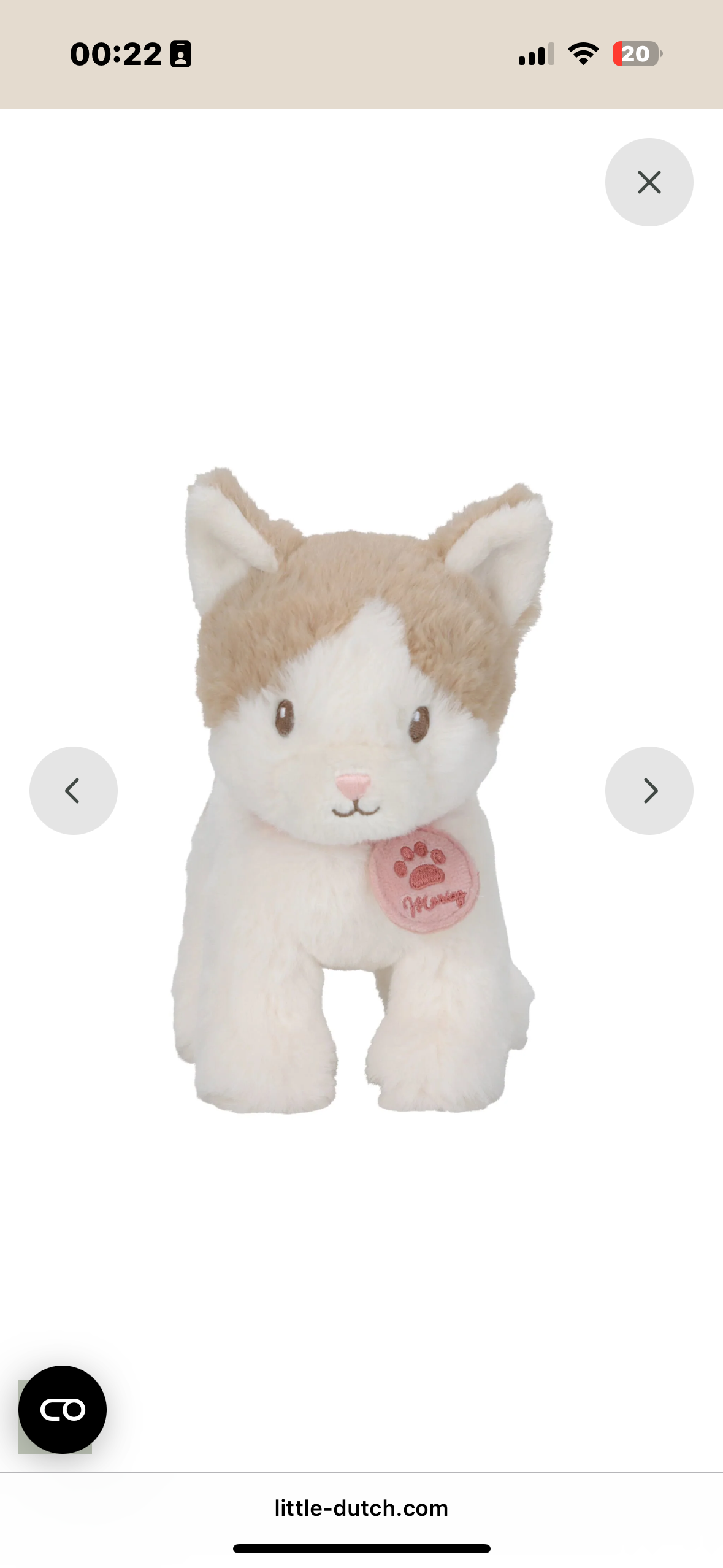 Gatto peluce in borsa – Little Dutch