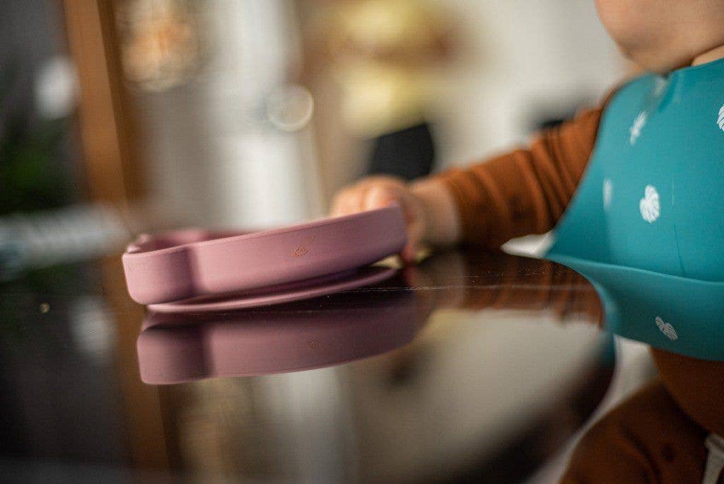 Piatto in silicone con ventosa Aydan (Rosa antico)