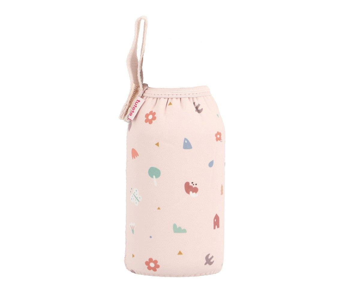 BOTTIGLIA IN ACCIAIO CON TAPPO GEOMETRICO NATURALE 500ML