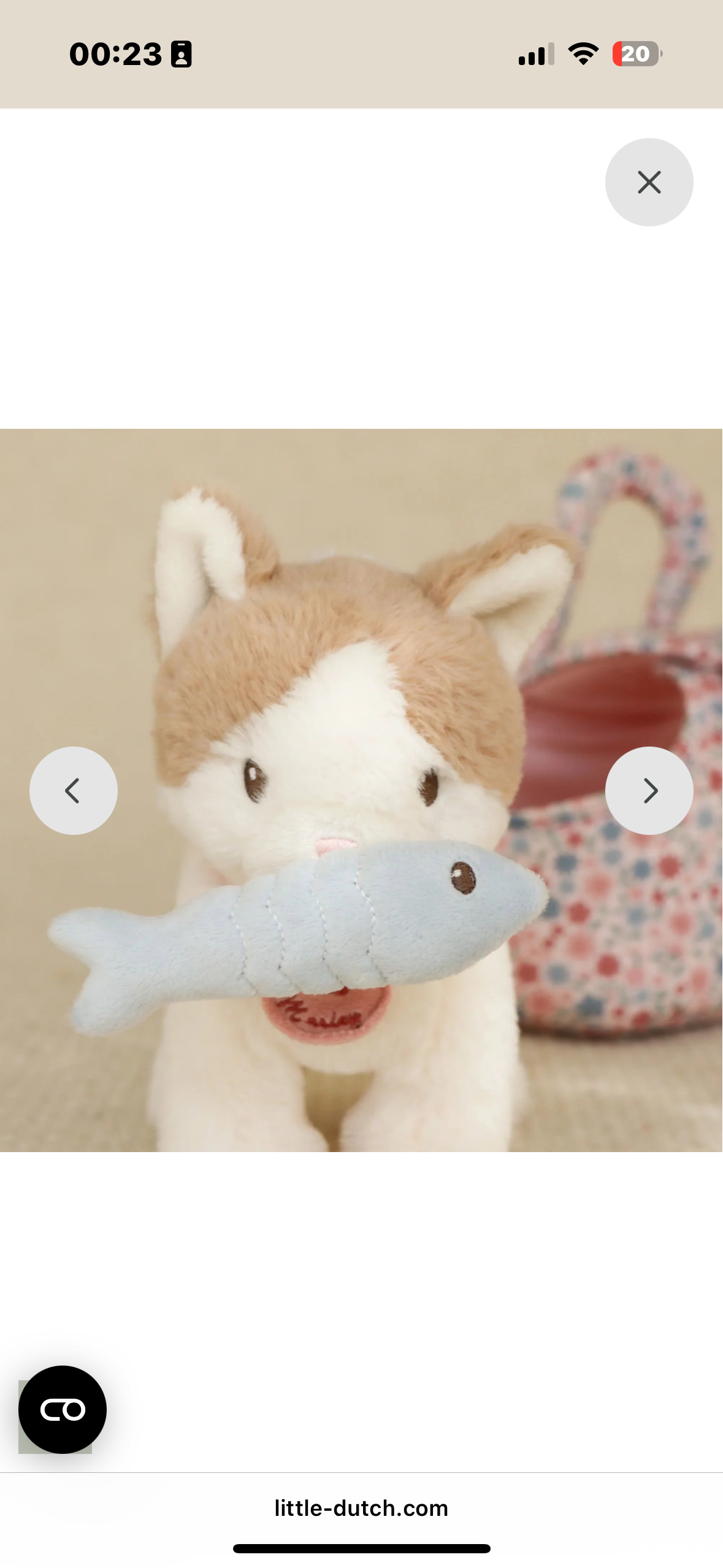 Gatto peluce in borsa – Little Dutch