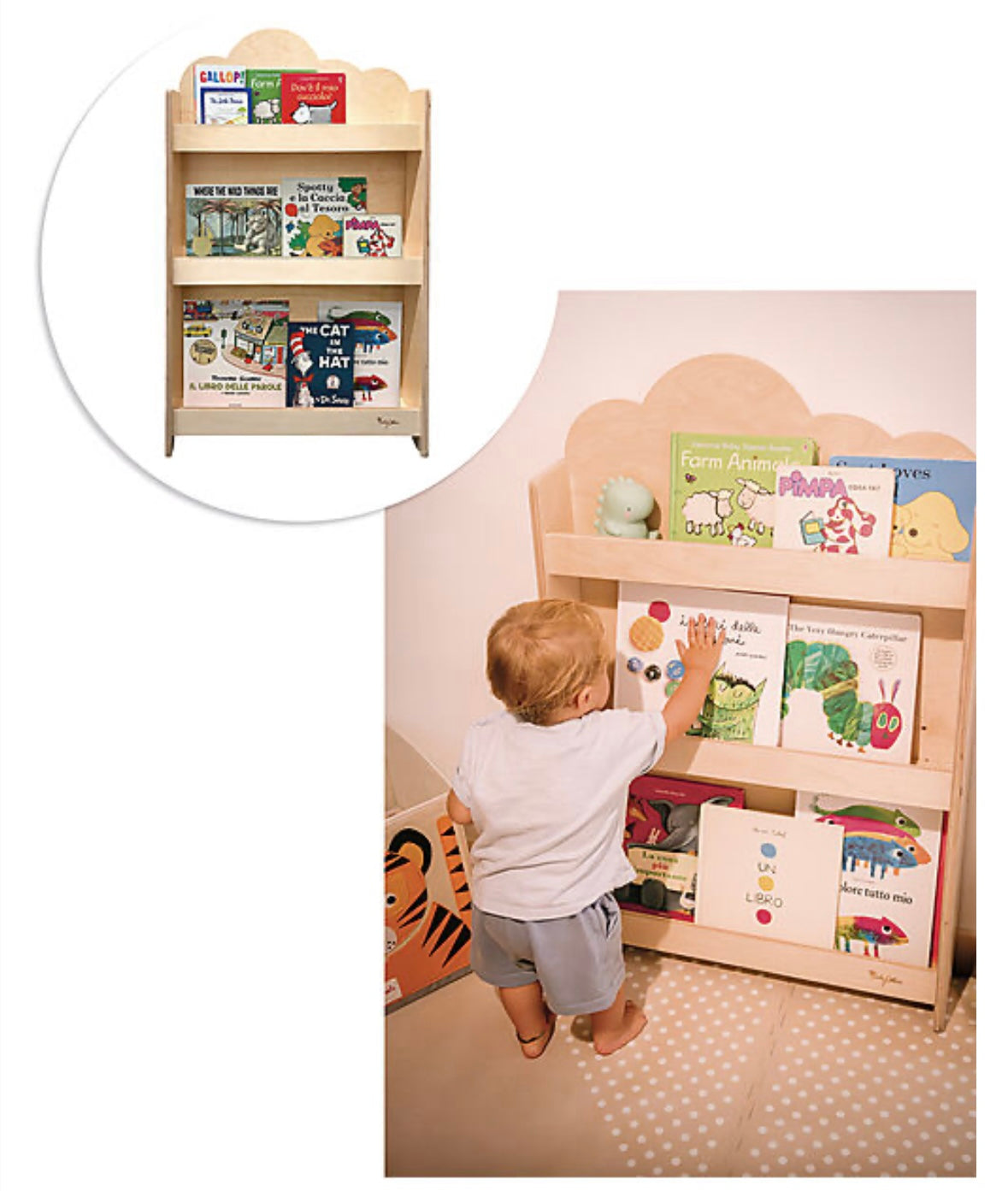 Libreria Frontale Montessoriana - legno di betulla - Natural