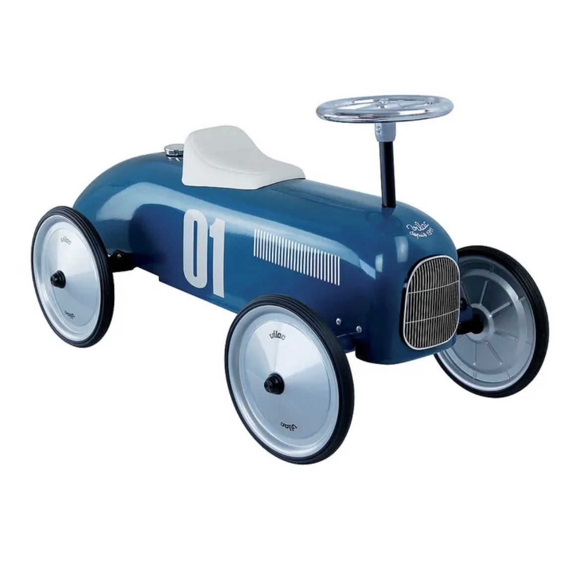 Boga - Vilac- Macchinina Cavalcabile Retrò - Blu vintage