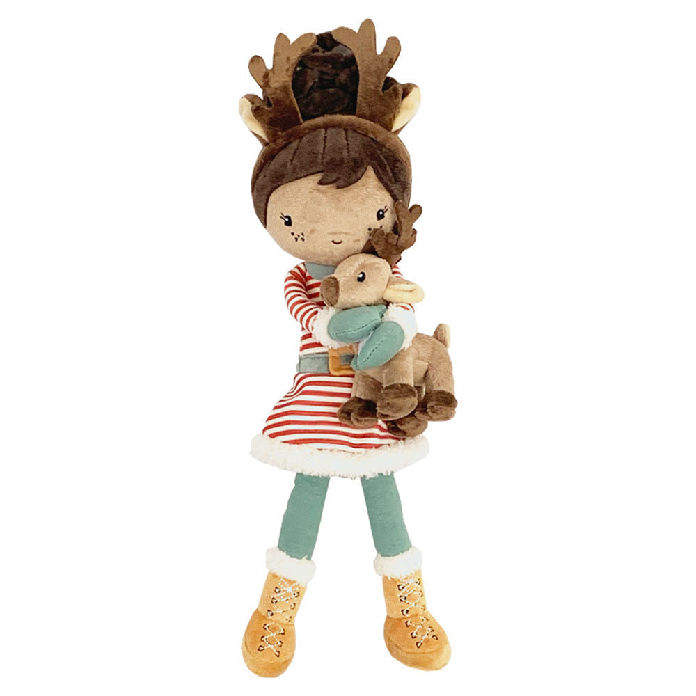 Bambola di Natale Evi con renna 35 cm