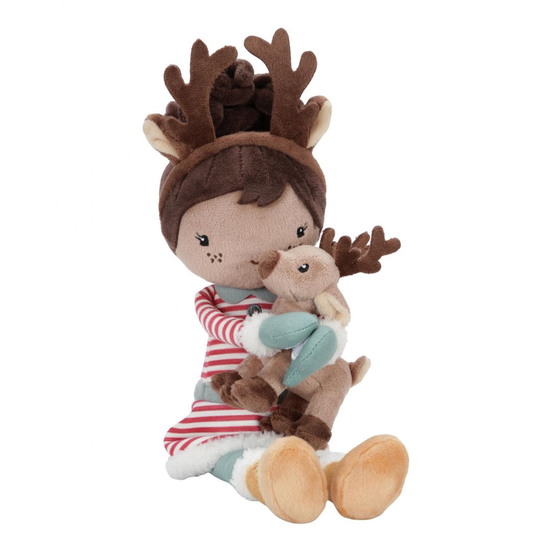 Bambola di Natale Evi con renna 35 cm