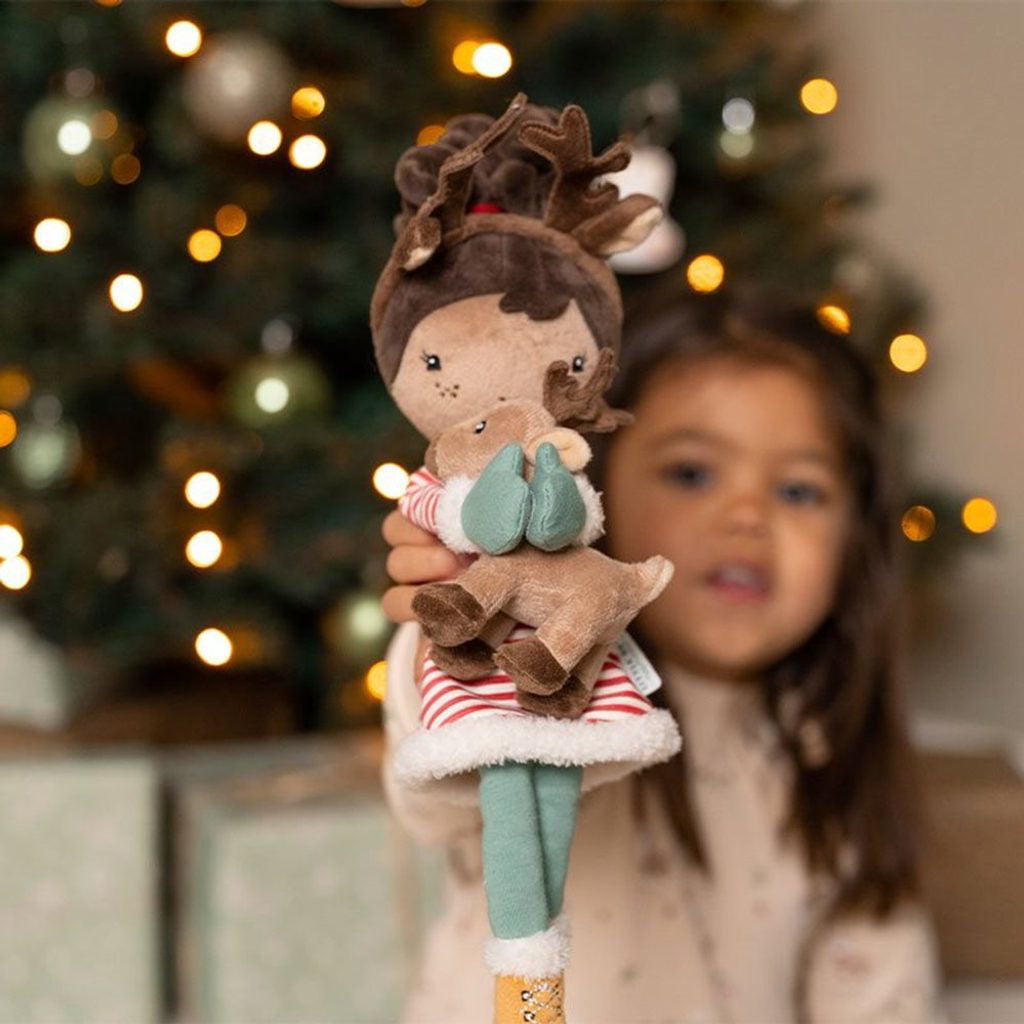 Bambola di Natale Evi con renna 35 cm