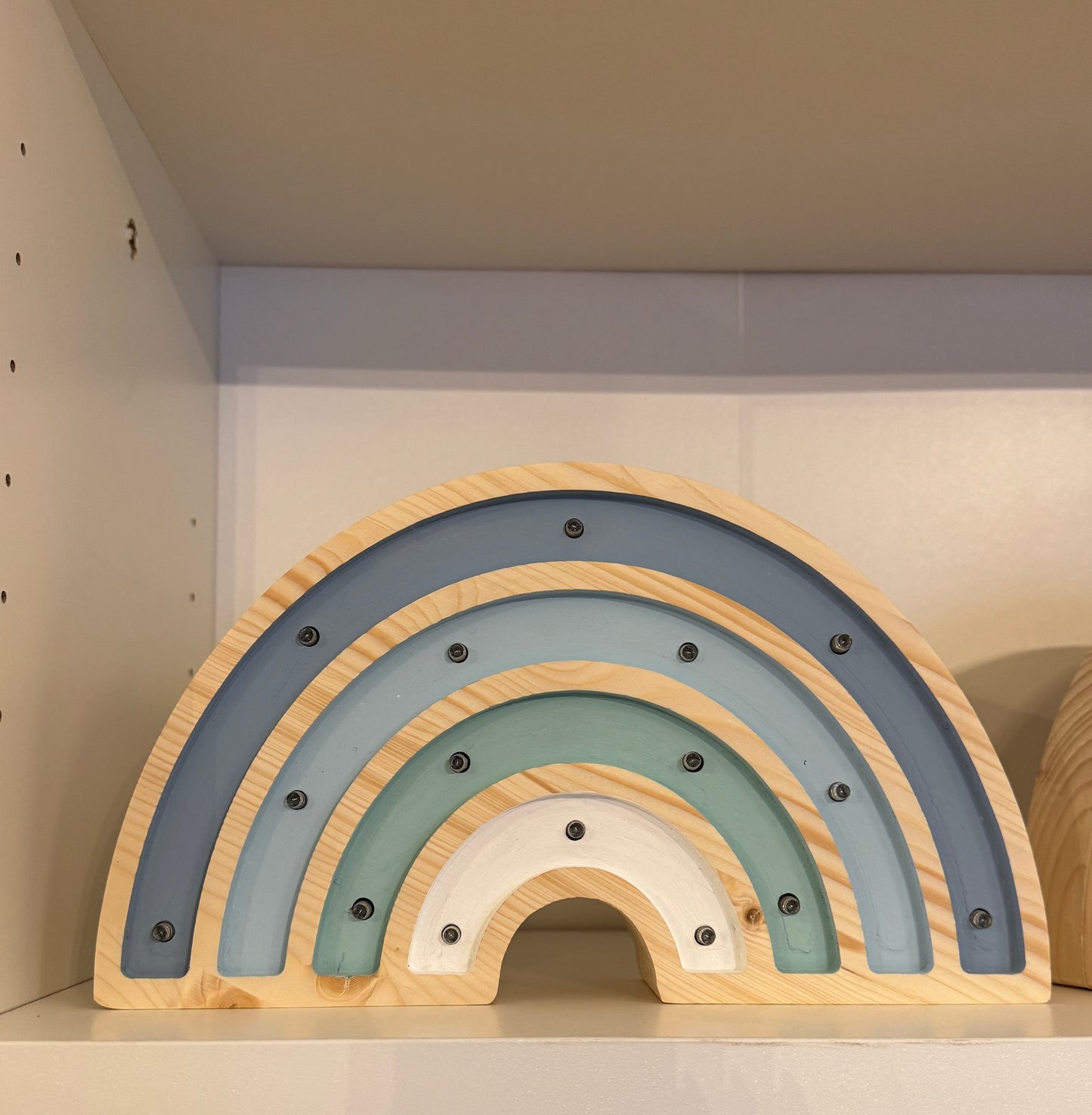 Lampada in legno Arcobaleno azzurro