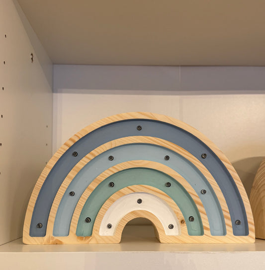 Lampada in legno Arcobaleno azzurro