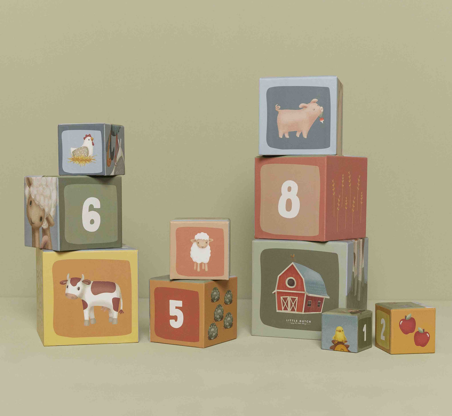 Cubi impilabili Little Farm Cartone
