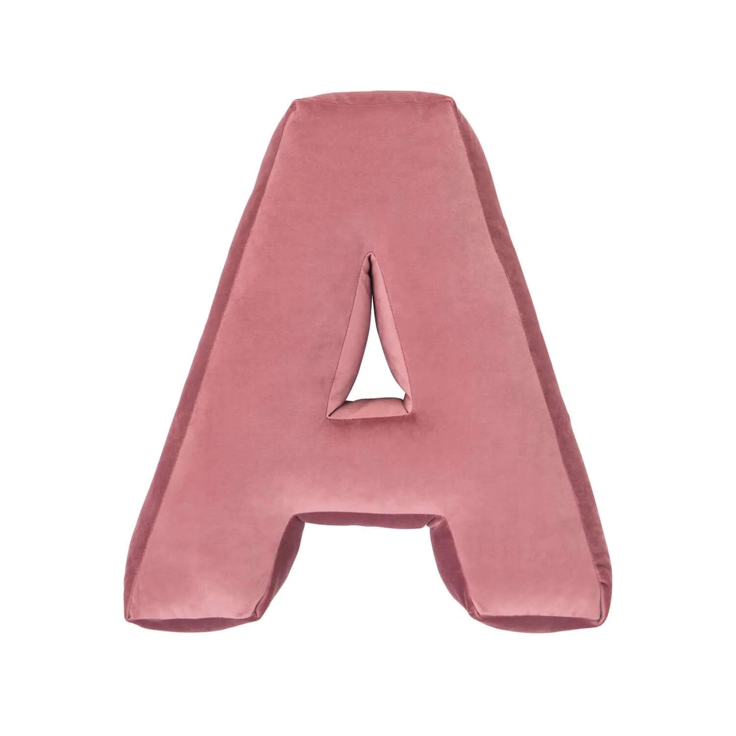 Cuscino con lettere in velluto A | Old Rose