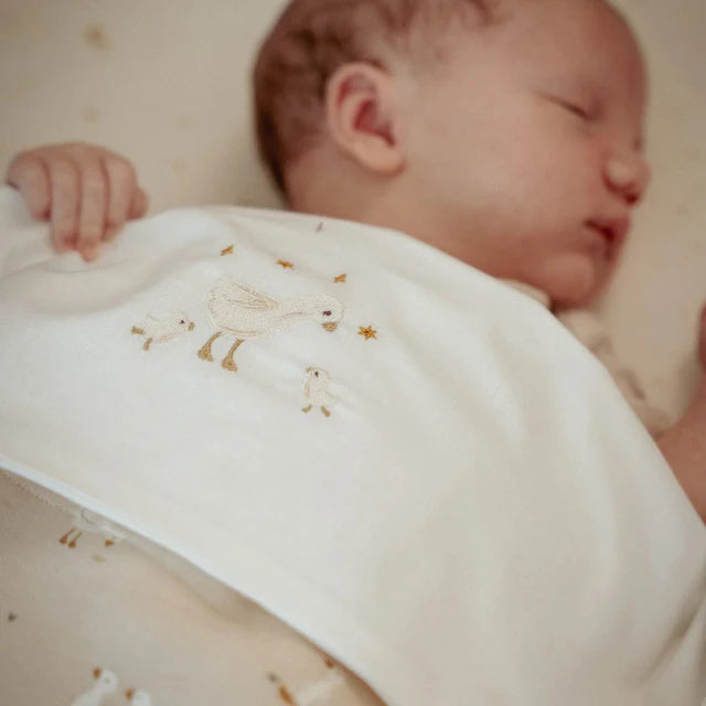 Lenzuolo sopra per culla - Bianco - Newborn Naturals - Little Goose - 110X140