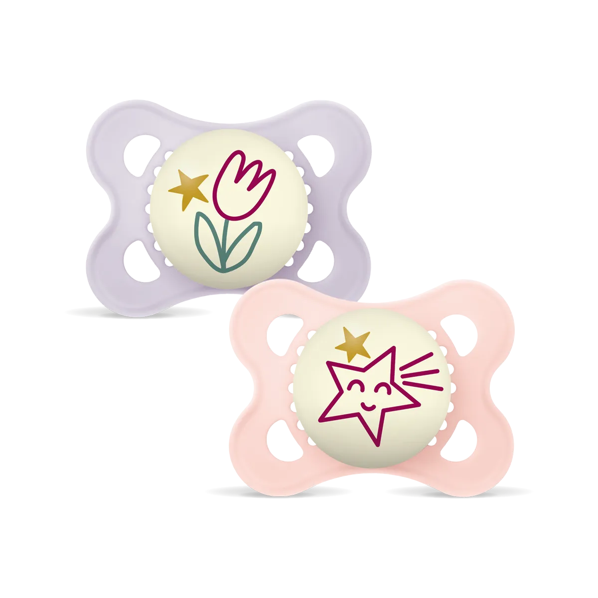 MAM Original Night Silicone 2-6 lilla rosa