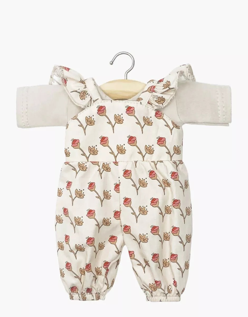 Vestito per bambola minikane - Completo composto da salopette in cotone e maglietta in lino di Claudie Fleurs