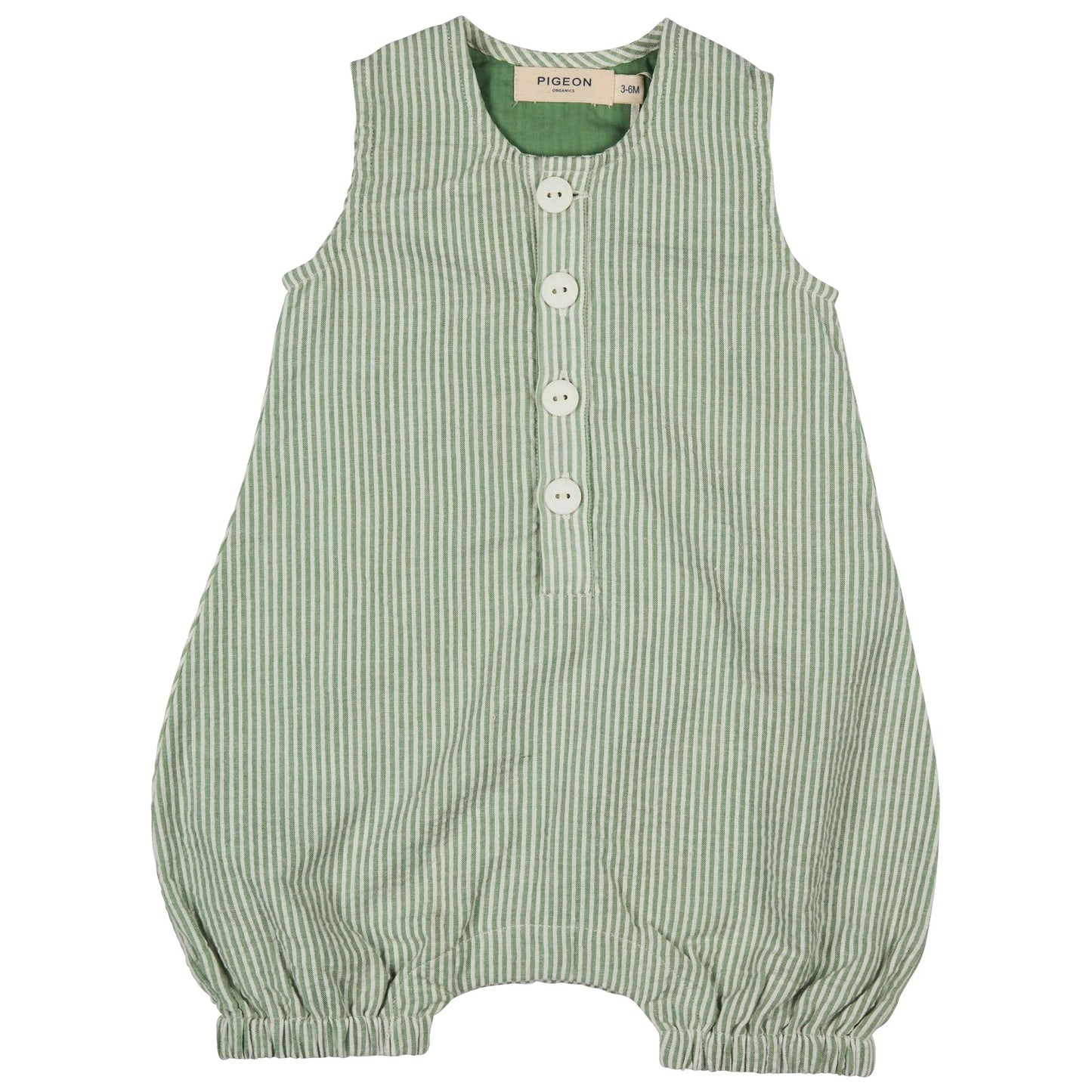 Baby All-In-One (Seersucker Fine Stripe) - Verde