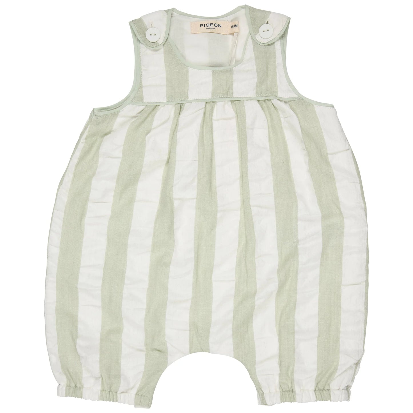Tuta per bambini (Seersucker Wide Stripe) - Verde PIGEON