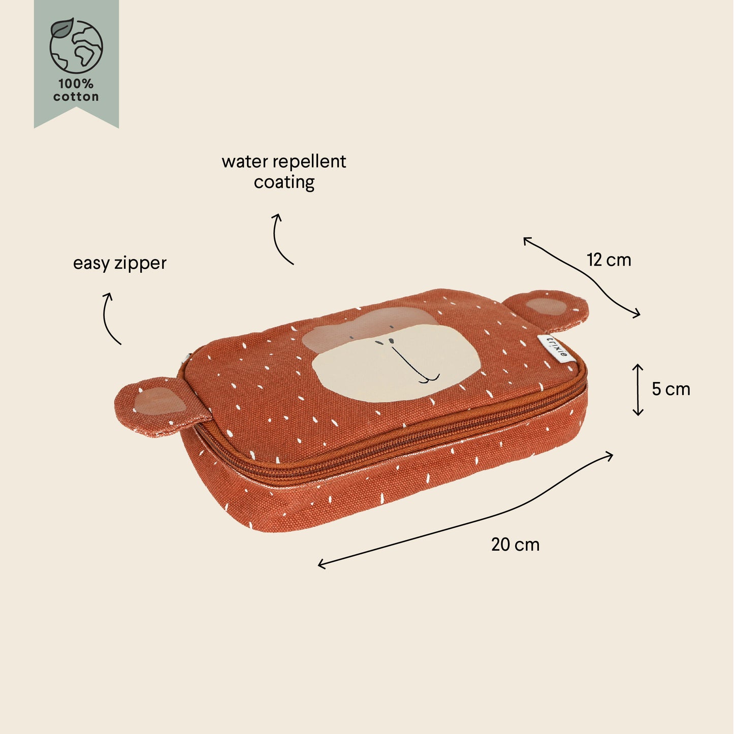Pencil case rectangular - Mr.Monkey-Scimmia