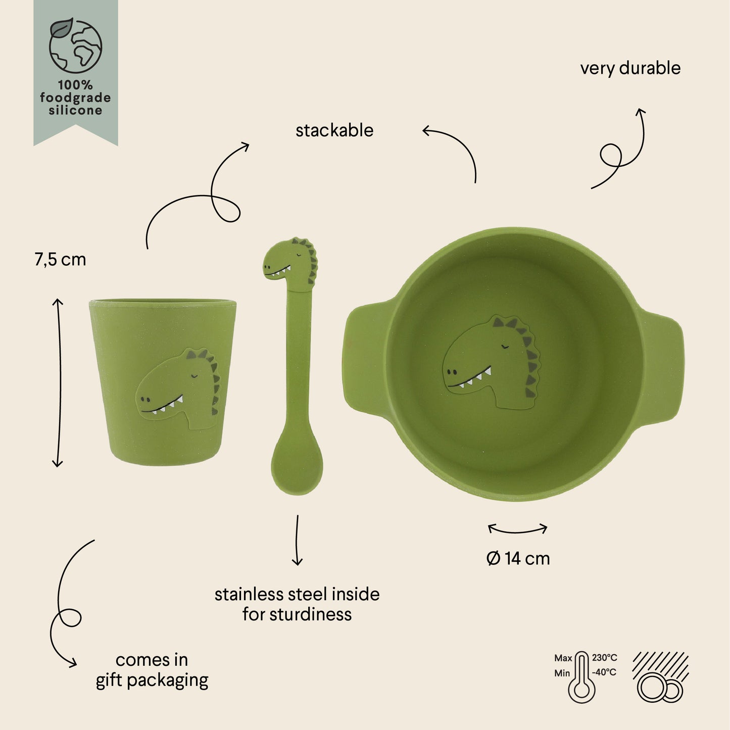 Set pappa in silicone - Mr. Dino - Trixie
