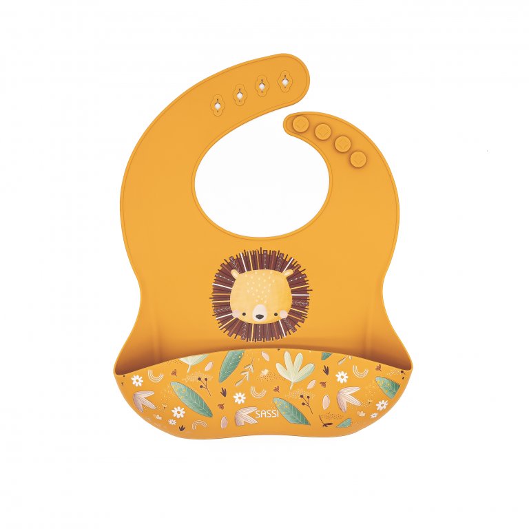 Bavaglino con tasca in silicone - Leone Chompy - SASSI