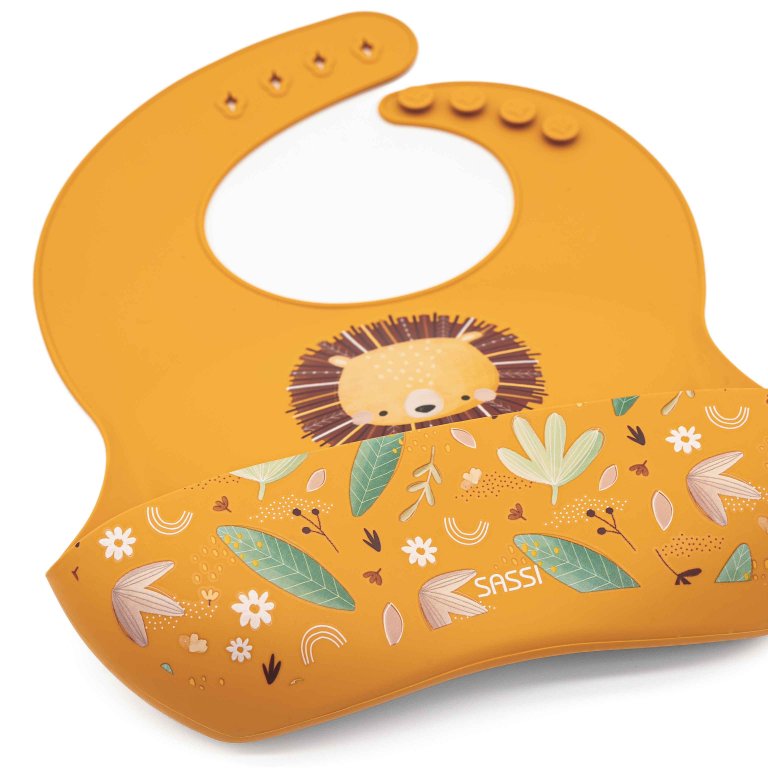 Bavaglino con tasca in silicone - Leone Chompy - SASSI