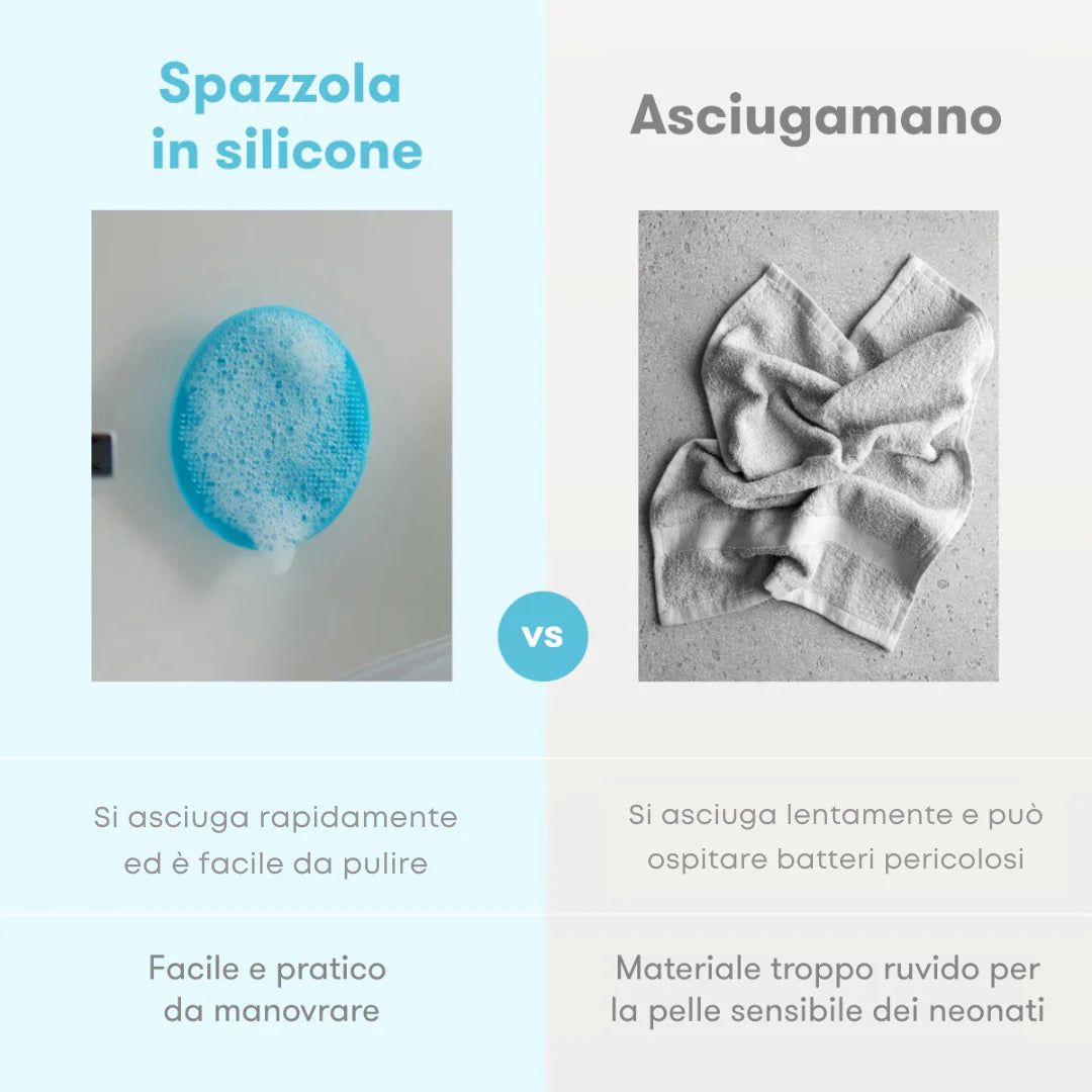 Spazzola per il bagnetto in silicone