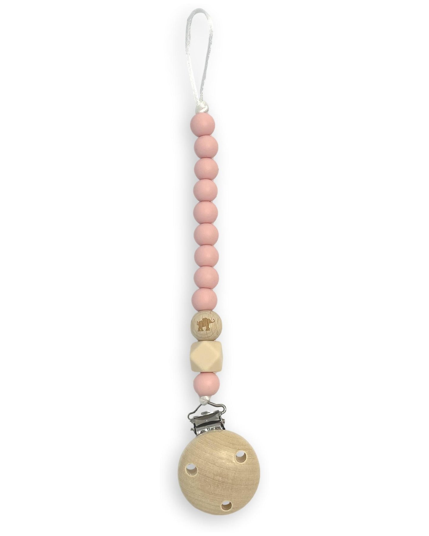 Clip Portaciuccio Chewies & more con Incisione - Elefante - Rosa