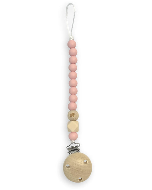 Clip Portaciuccio Chewies & more con Incisione - Elefante - Rosa