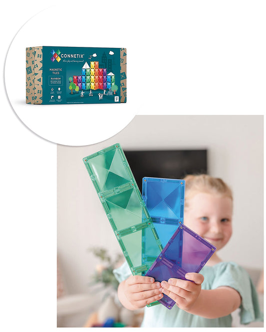 MAMA-18 Pezzi - Rettangoli - Arcobaleno - 100% Plastica ABS Atossica - Apprendimento STEM!