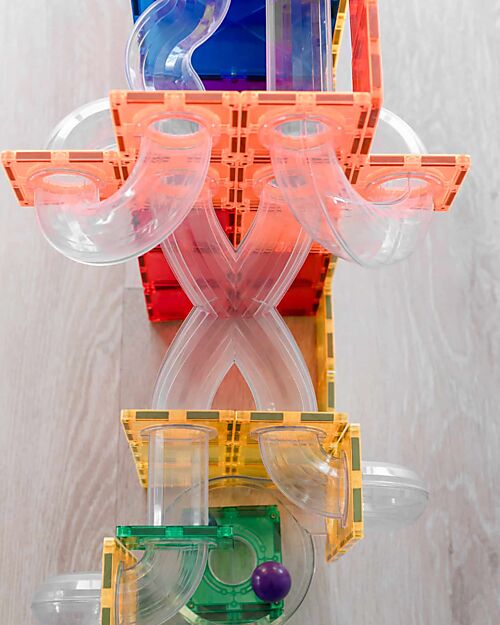 Connetix 66 Pezzi - Pacco Pista Palline - Arcobaleno - 100% Plastica ABS Atossica - Apprendimento STEM!